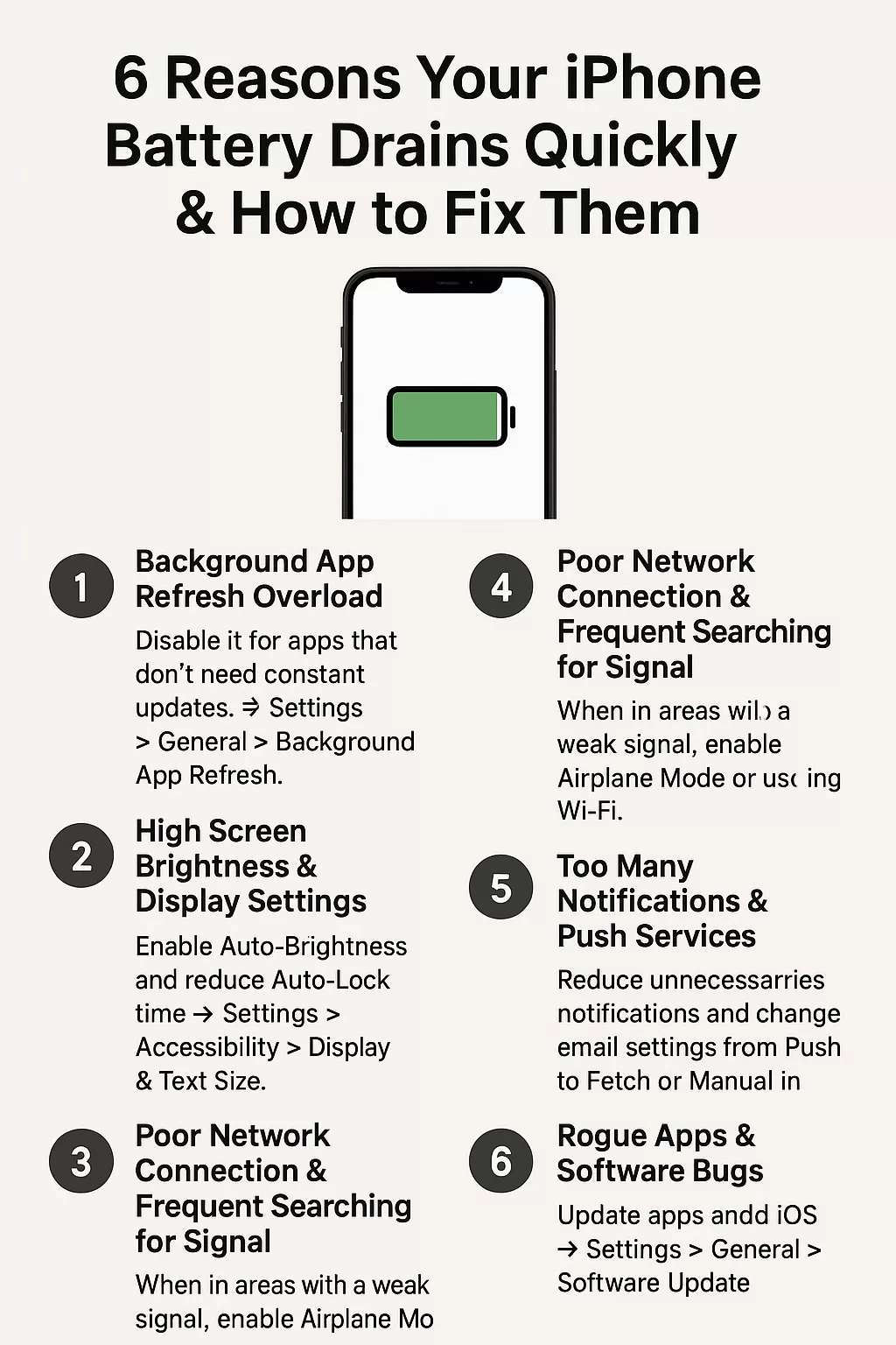 6 Reasons Your iPhone Battery Drains Quickly & How to Fix Them