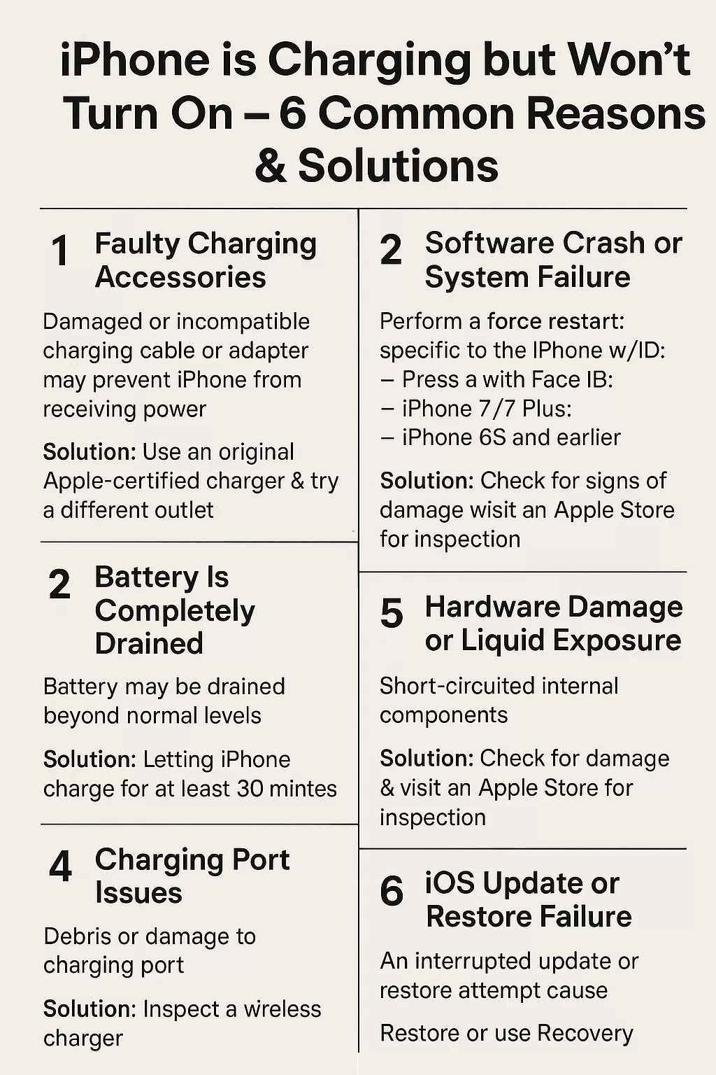 iPhone is Charging but Turn On – 6 Common Reasons & Solutions