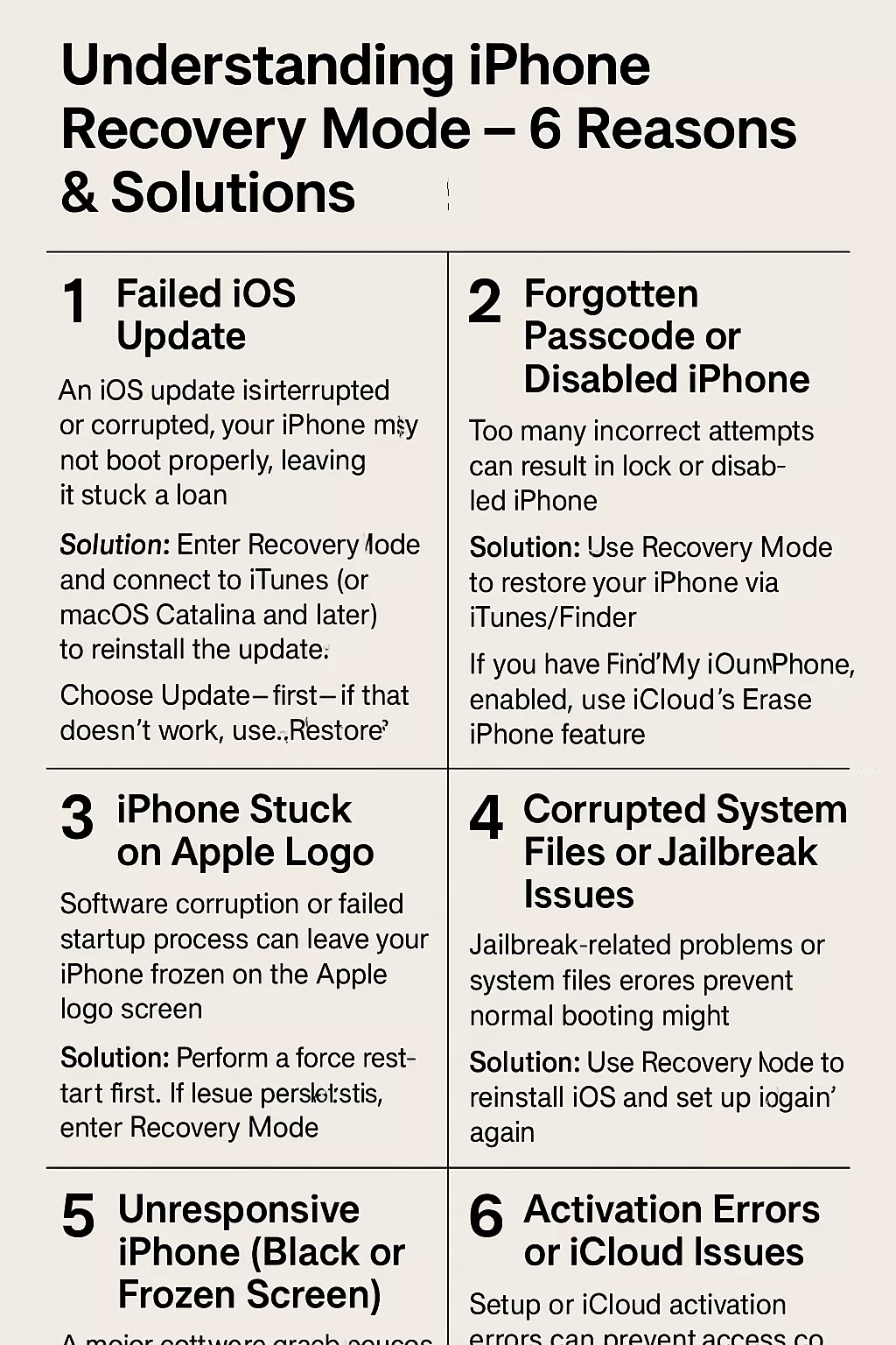 Understanding iPhone Recovery Mode – 6 Reasons & Solutions