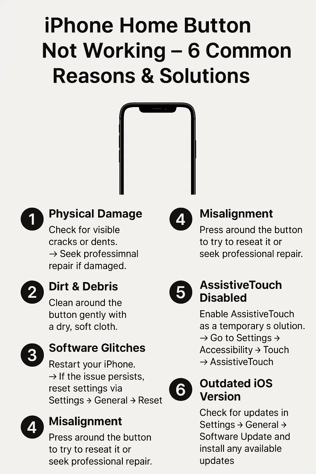 iPhone Home Button Not Working – 6 Common Reasons & Solutions